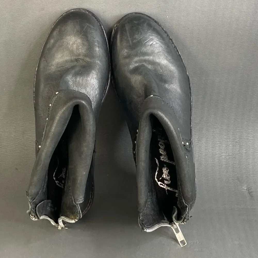 FREE PEOPLE Alamosa Ankle Black leather booties  size 5.5 (36)